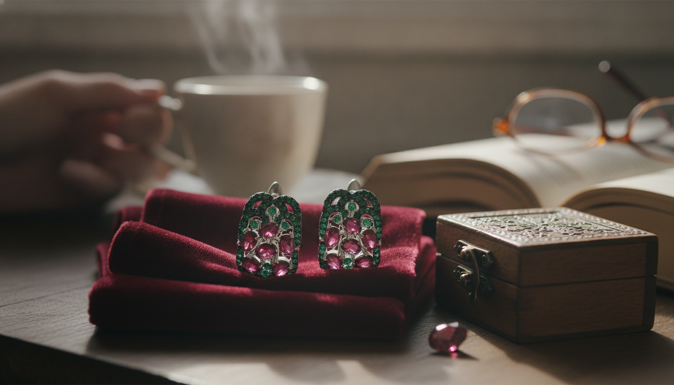 3.0Ct Rhodolite Garnet Clip Earrings in Sterling Silver