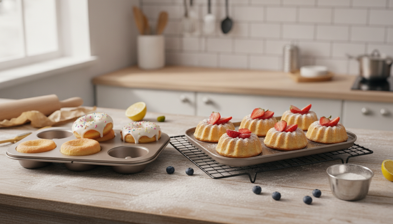 6-Hole Non-Stick Carbon Steel Donut & Mini Cake Tray