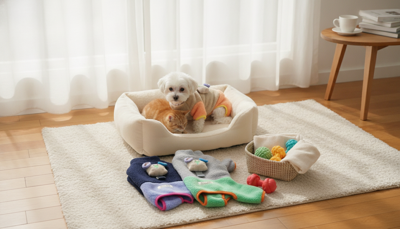 Cartoon Winter Pet Jumpsuit: Warmth for Small Pets