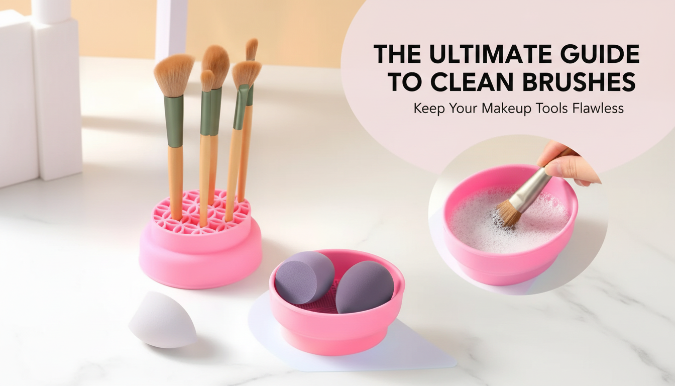 Clean Brushes Fast: Silicone Bowl + Puff Storage