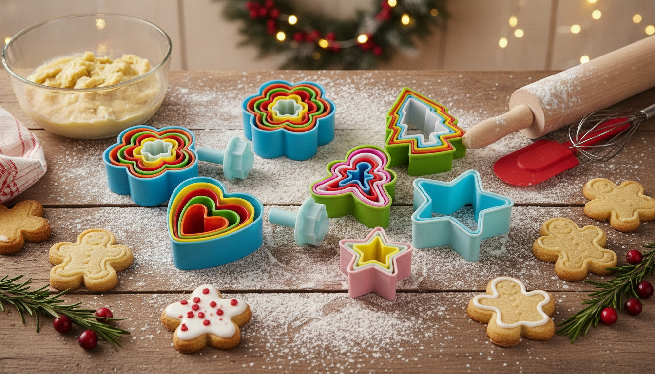 Embossed Holiday Cookies: 5-Piece Plunger Cutter Set