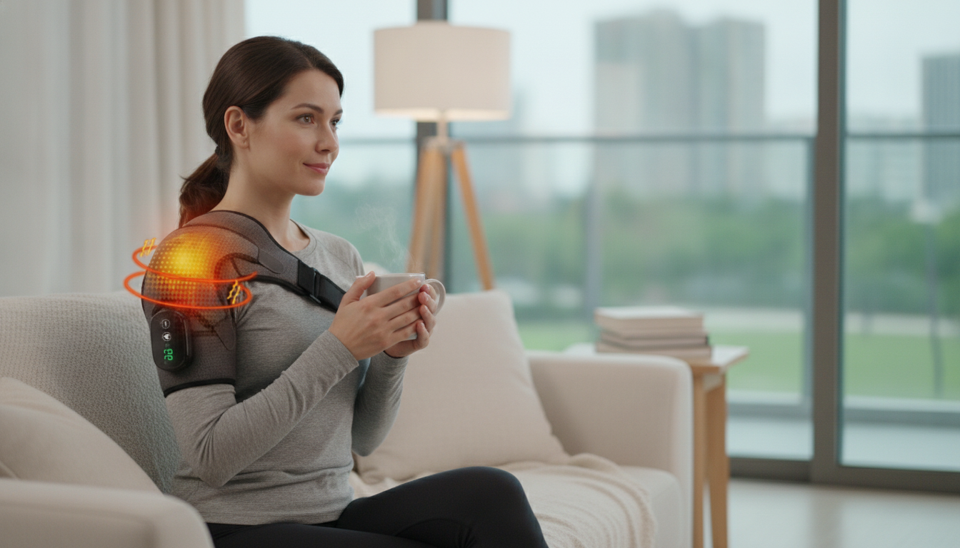 Heat + Massage Shoulder Brace for Daily Tightness Relief