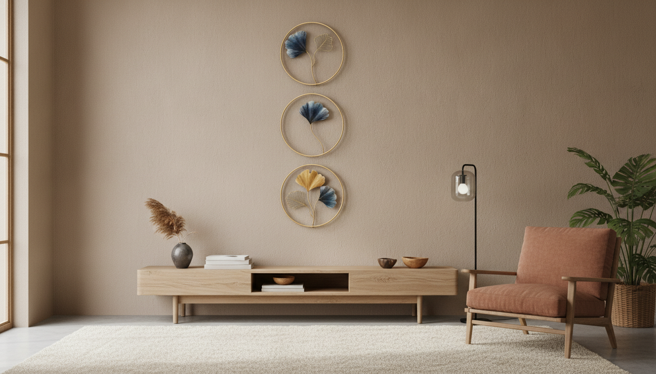 Metal Ginkgo Leaf Wall Decor for Organic-Modern Rooms