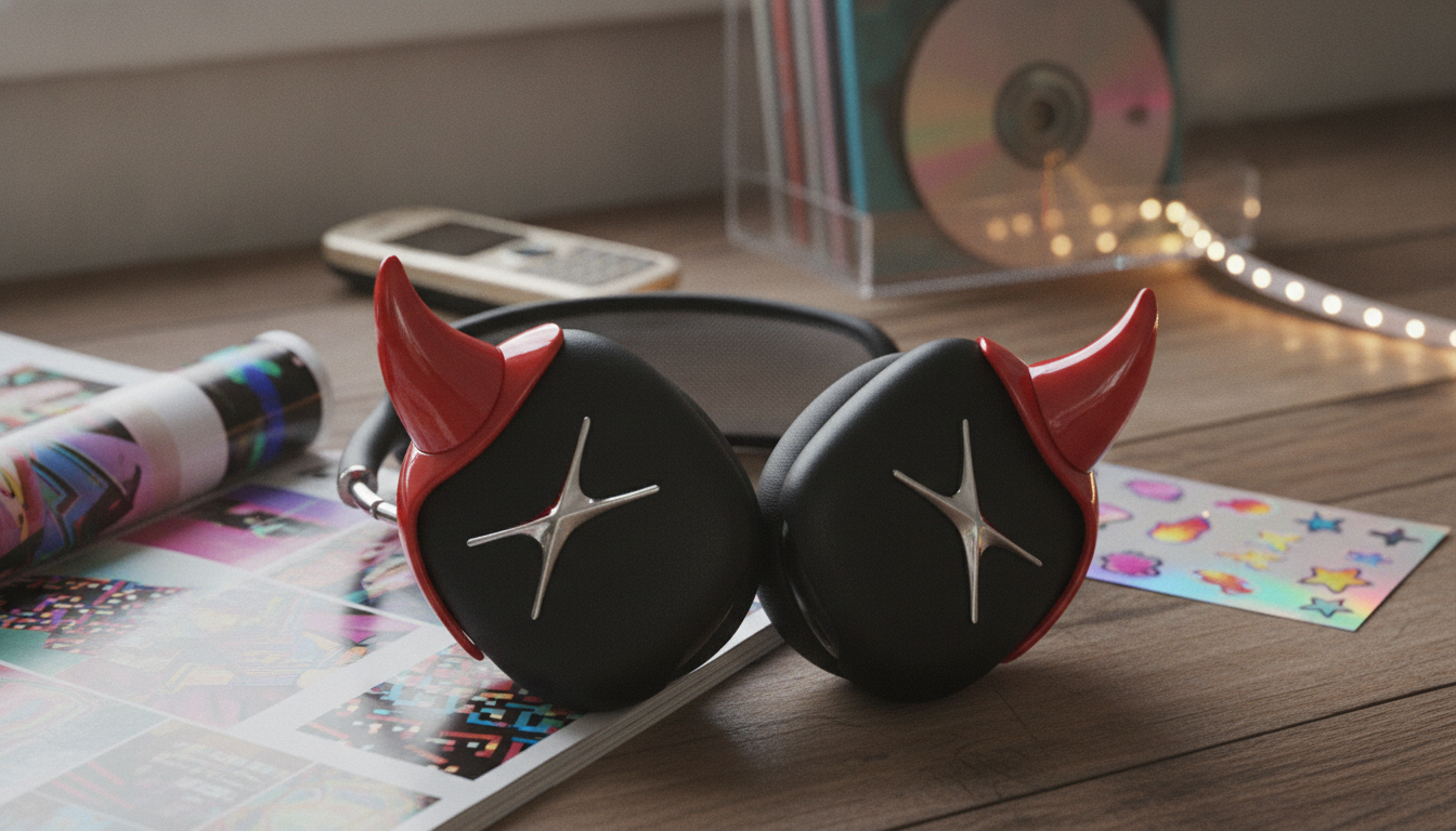 Y2K Devil Horn Case for AirPods Max: Style + Scuff Guard