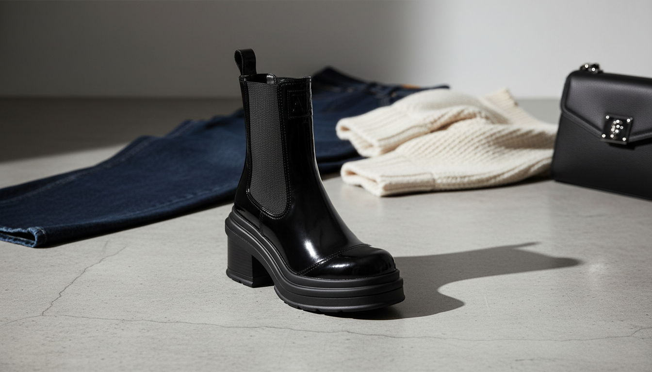 Armani Exchange Women’s Black Ankle Boots for City Style