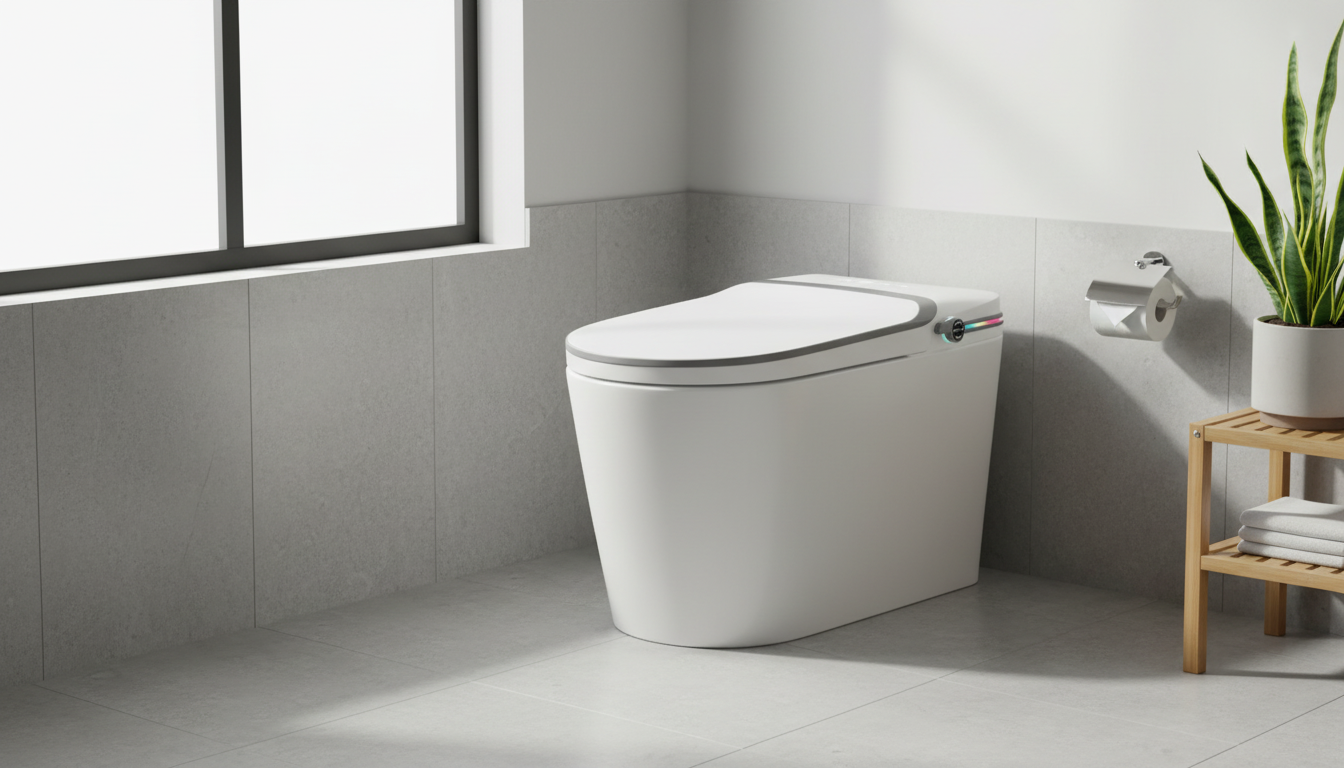 Smart Auto-Flush Porcelain Bidet Toilet with Heated Seat