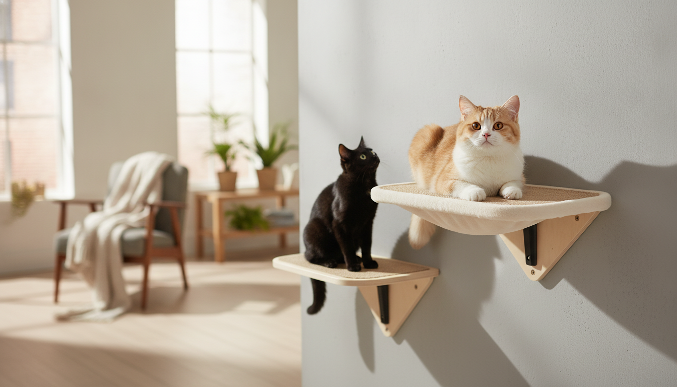 Wall-Mounted Cat Hammock + Scratch Mat: Cozy Vertical Perch