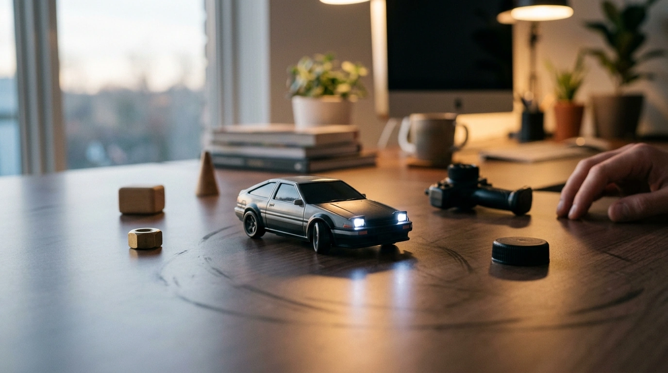 1:87 Mini RC Drift Car with Lights, Sound & 2.4G