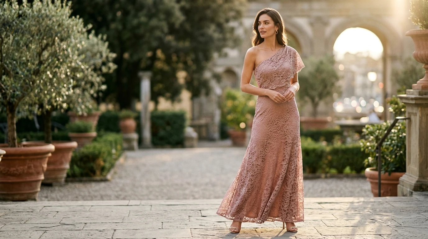 Incline Shoulder Lace Maxi Dress: Fit, Styling & Care