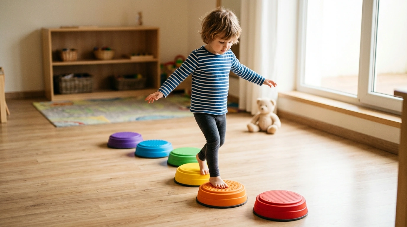 Kids Balance Stepping Stones: 6-Piece Sensory Course