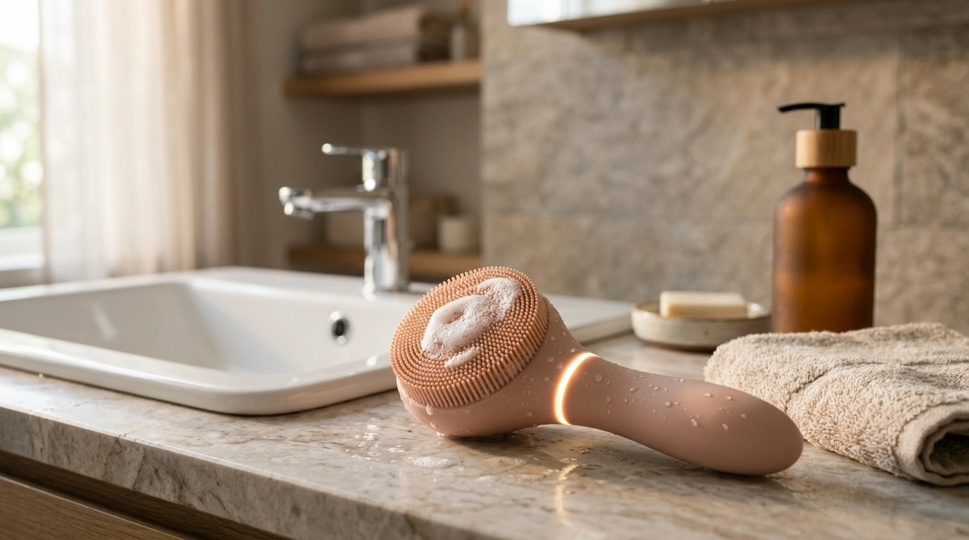 Silicone Facial Cleansing Brush: LED + Vibration Guide