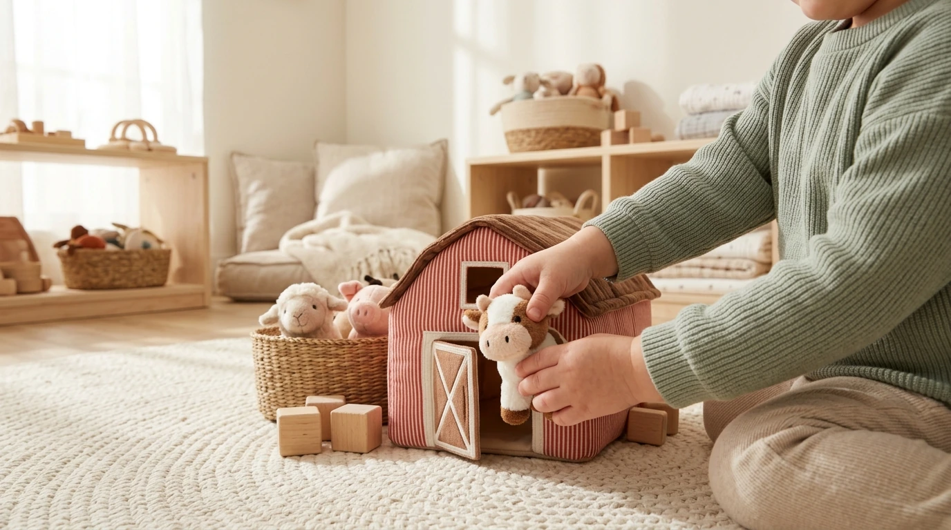 Soft Plush Farm Animals Sensory Playhouse for Kids