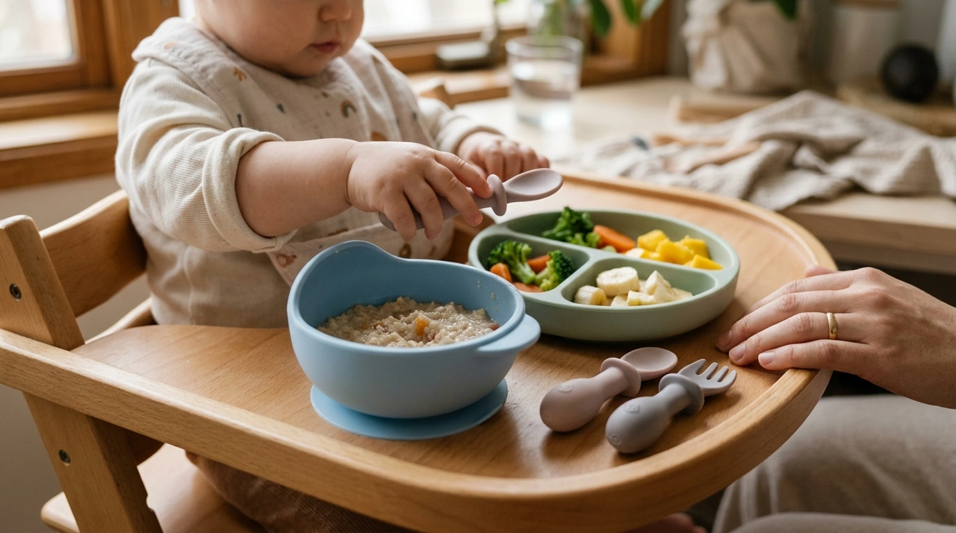 Suction Silicone Baby Dinner Set for First Self-Feeding