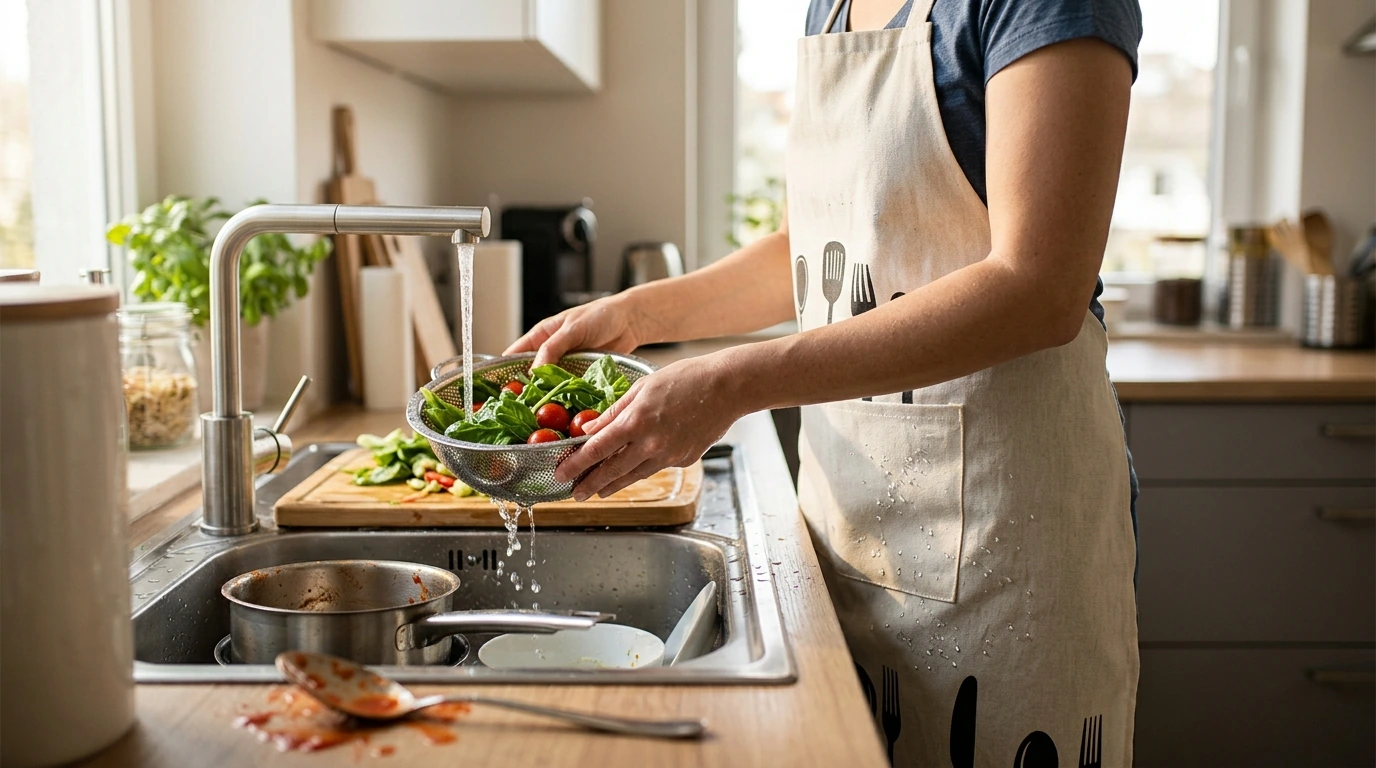 Waterproof Kitchen Apron: Knife & Fork Style, Easy Cleanup