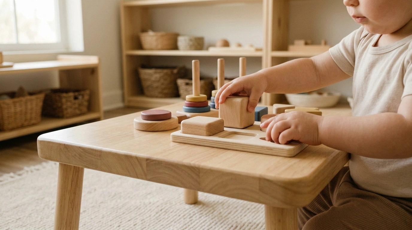 Wooden Montessori Matching Toys for Calm Baby Learning