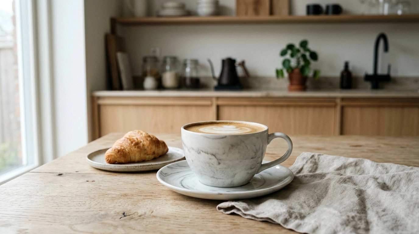 Nordic Marble Porcelain Cup & Saucer Set for Coffee