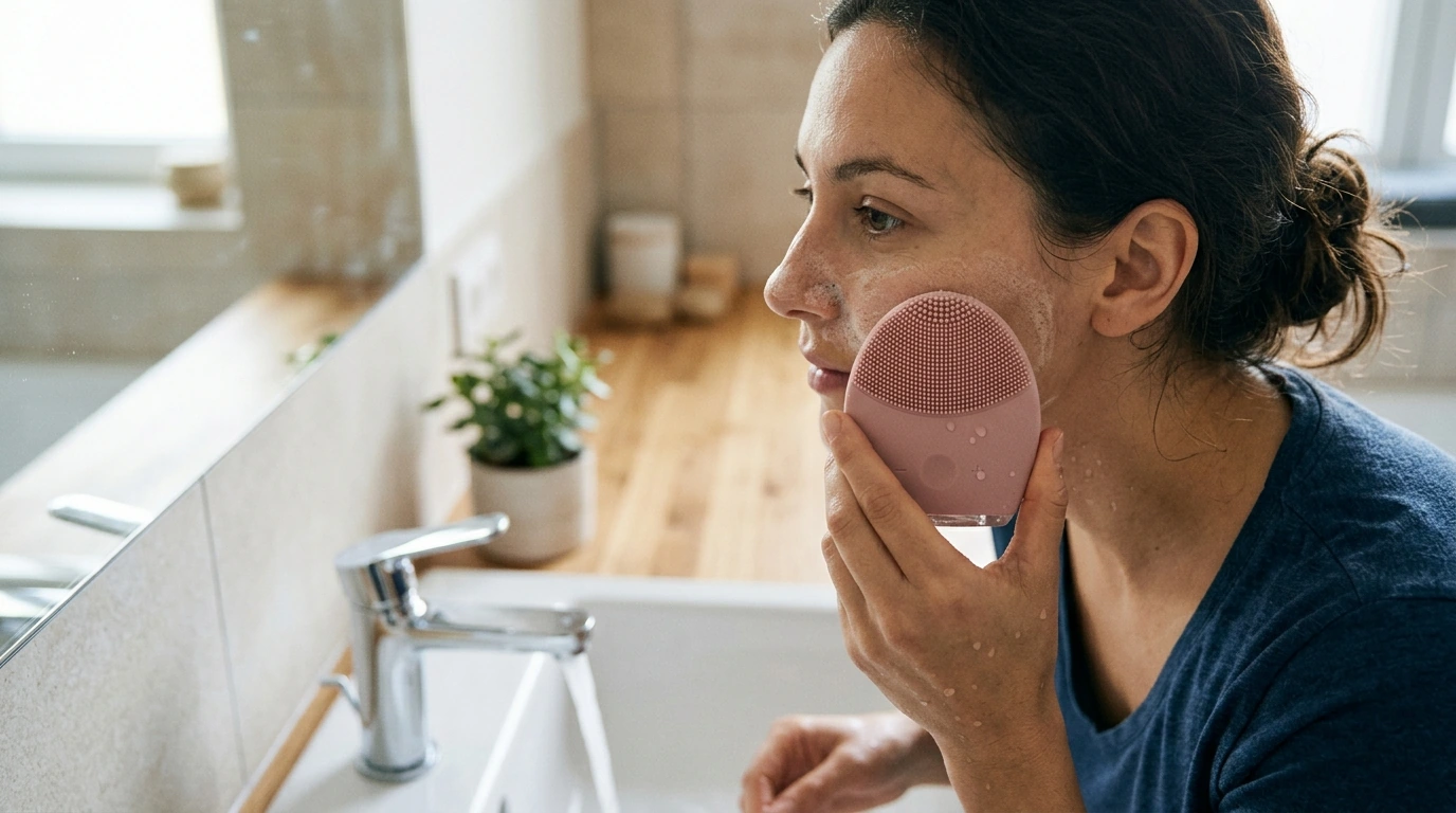 Waterproof Rechargeable Silicone Face Brush Guide