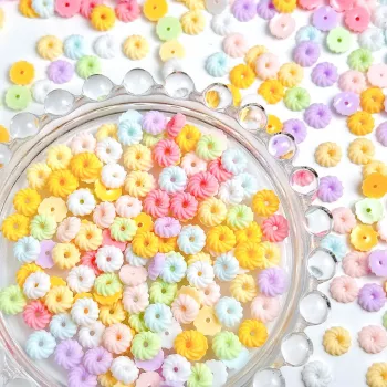 60PCS Resin Cookie Nail Charms: Cute 3D Biscuit Accents