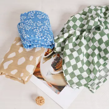3-Pack Muslin Baby Blankets: Cotton & Bamboo Comfort